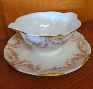 Haviland (Varenne) Floral Gravy Bowl w/ Plate- RSV