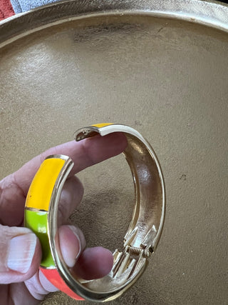 Multicolor block hinge bracelet|54118