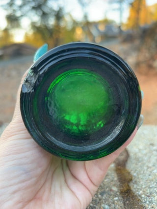 AS IS SINGLE Vintage Viking Glass "Georgian" Glass Tumblers Forest Green Mid-century