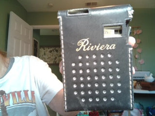 Riviera vintage working transistor radio in a leather case