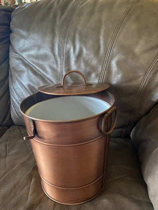 Faux copper ice bucket with scoop