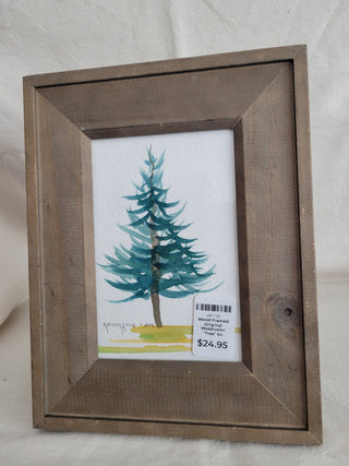 Wood Framed Original Watercolor "Tree" by Harrold RCD