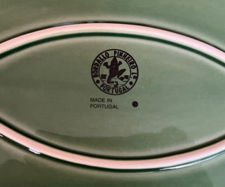 GREEN CERAMIC BUNNY PLATTER PORTUGAL 15.5 X 11.5 STAND NOT INCLUDED NO CHIPS OR CRACKS (KJS) RCD|62035