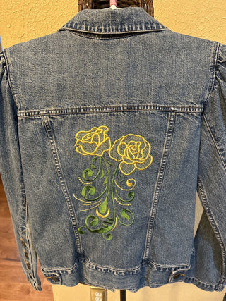 Embroidered jacket. Size M. Yellow Rose #SM