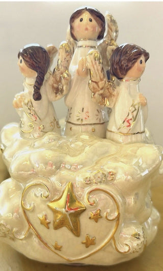 Kurt S. Adler Santas World Porcelain "Hark the Hearld Angels Wind Up Music Box #62 VV MTS|125815