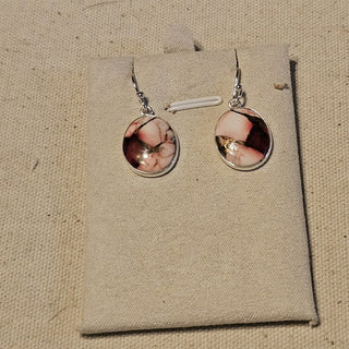 .925 rose dahlia turquoise dangle earrings