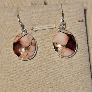 .925 rose dahlia turquoise dangle earrings
