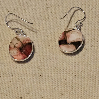 .925 rose dahlia turquoise dangle earrings