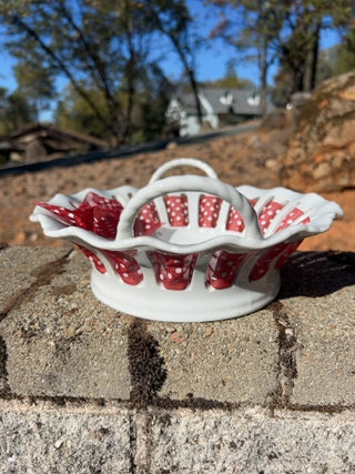 KW 9.75” Antique Reflections collection by I. Godinger & Co., "Dress Me Up" or ribbon-trim candy/serving dish
