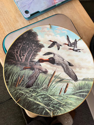 1984 Franklin Porcelain CANVASBACKS IN MARCH Ducks MIB 9" Ltd Ed Plate RCD
