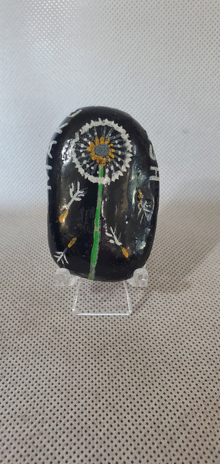 Painted rock #235 make a wish w/stand|60132