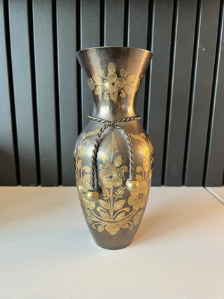 Brass etched rope vase RSV