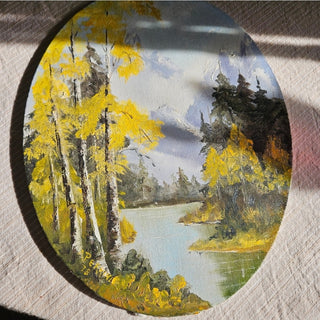 Vintage - Mountain/Tree Landscape Painting (BRI) - MTS|114568