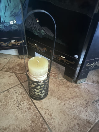 Metal Wire Lantern with Candle #62 VV MTS|74117