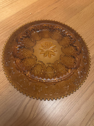 Vtg Amber Indiana Glass  Hobnail Egg Plate|58060