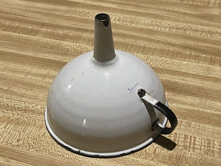 5" Vtg White Enamel Funnel Sweden--SP RCD