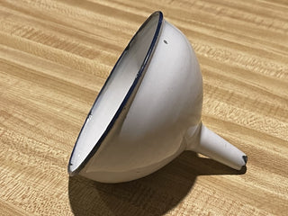 5" Vtg White Enamel Funnel Sweden--SP RCD
