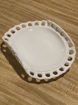 8" Fostoria Randolph Milk Glass White Nappy Dish--SP RCD