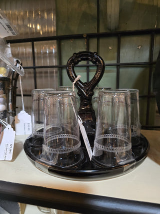 LE Smith Black Amethyst Glass Cordial - LL - RCD