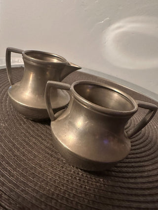 Cream Sugar Pewter Set MTS