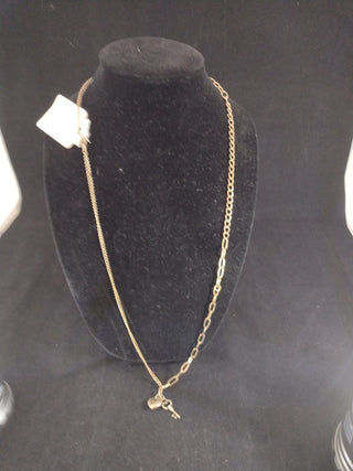 Jewelry Necklace Long Key & Heart gold tone RCD|74256