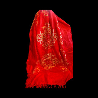 Vintage Red Shawl embroidery #63 VV MTS|133978