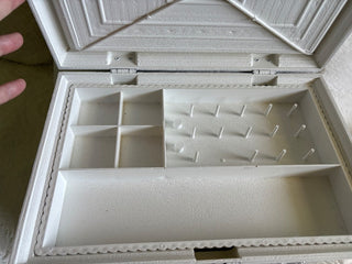 vintage white wood sewing box or box RSV