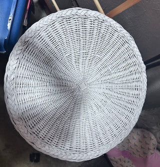 WHITE WICKER TABLE