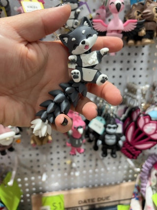 Wolf Wiggly Tail Keychain
