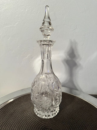 Vintage Etched Glass Decanter Birds: B MTS