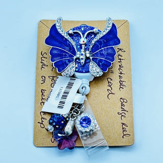 Purple Butterfly Retractable Badge Holder on a Belt Clip|76229