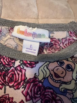 LuLaRoe Disney Miss Piggy Baseball Tee Size L MTS