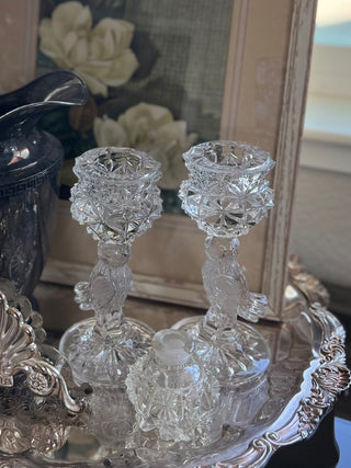 Crystal bird candlesticks|72055