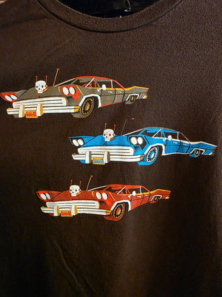 MTS Vtg Gama Go Brown Tee w/Skull Hood Cadillacs *XL*|120250