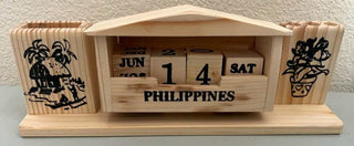 Wood Philippines Calendar Stationary Holder RSV B22|100506