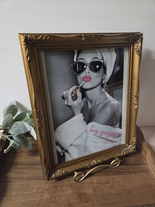 Vtg Audrey Hepburn "Hey Gorgeous" Gold Frame- RSV