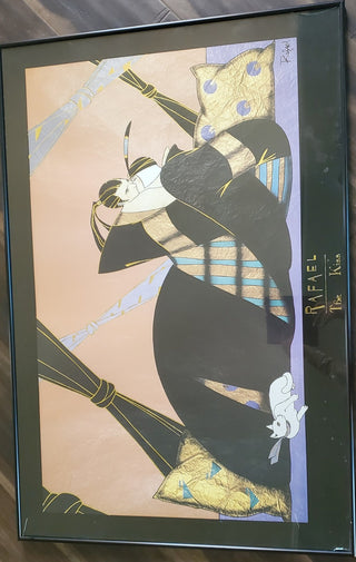 HAND SIGNED RAFAEL SAMURAI WARRIOR/LOVER WITH GEISHA WOMAN|101624