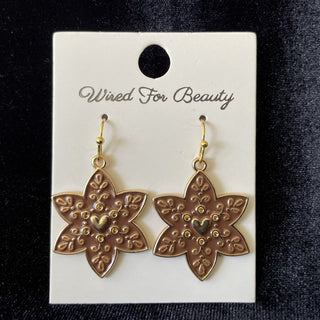 brown flower earrings RSV