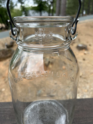 12F 1930s Owens Illinois Milk Gallon Jar Farmhouse Kitchen Collectible Glass RSV|68920