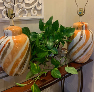 Mid Century Glazed Ginger Jar lamp (each)|134389