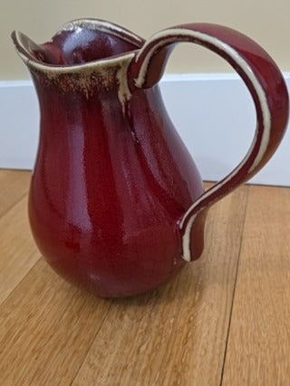 RF Red/Cream Rustic Ceramic Pitcher