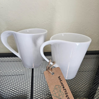 Vintage New Wave White Mug - Set of 2 (BRI) - MTS|133531