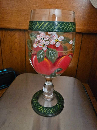 Hand Painted Apple Glasses Set/2|76222