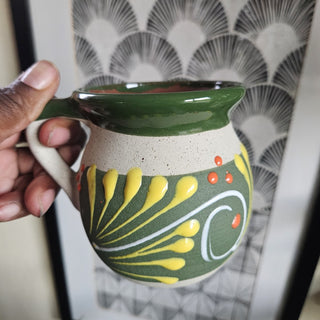 Green & Yellow Jarrito/Mexican clay mug (BRI) - MTS|108127