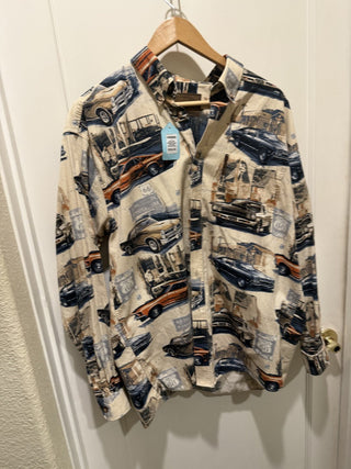 Clearwater Outfitters Men's Size Large Route 66 Long Sleeve Button up Shirt #47 VV MTS