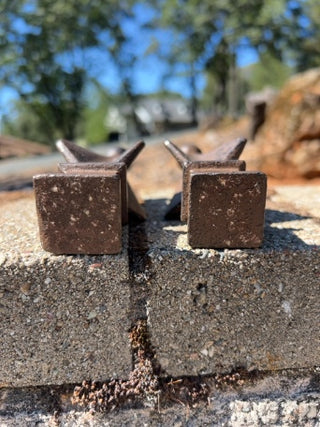 Set of 2 Vintage Cast Iron Finial Fence Topper 4-Sided 5.5”