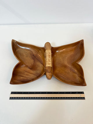 MCM wood butterfly nut dish|58704