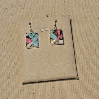 .925 cotton candy turquoise dangle earrings
