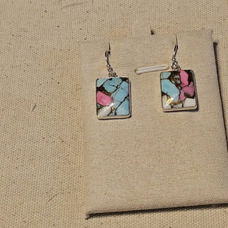 .925 cotton candy turquoise dangle earrings