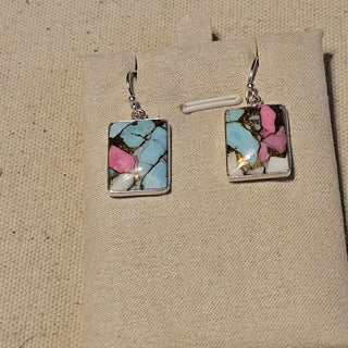 .925 cotton candy turquoise dangle earrings